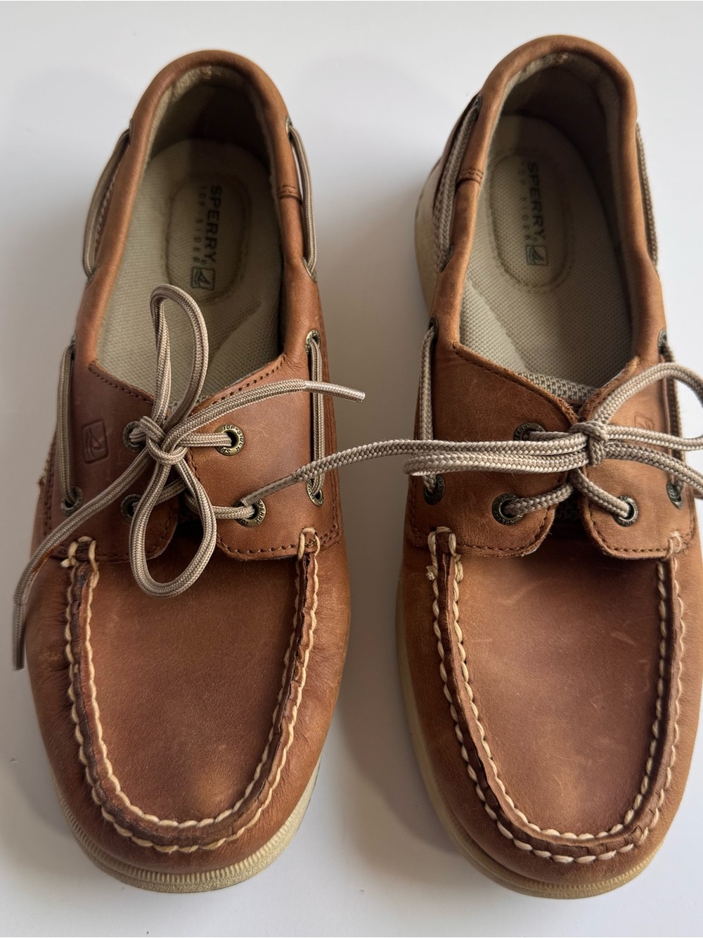Sperry Women’s Brown Leather Moccasin Boat Shoes
